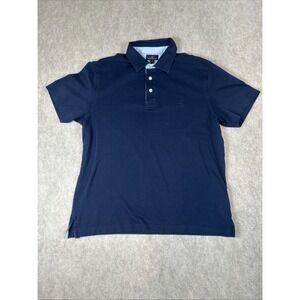 Brooks Brothers Men's Solid Navy Polo Shirt Size Large Short Sleeve